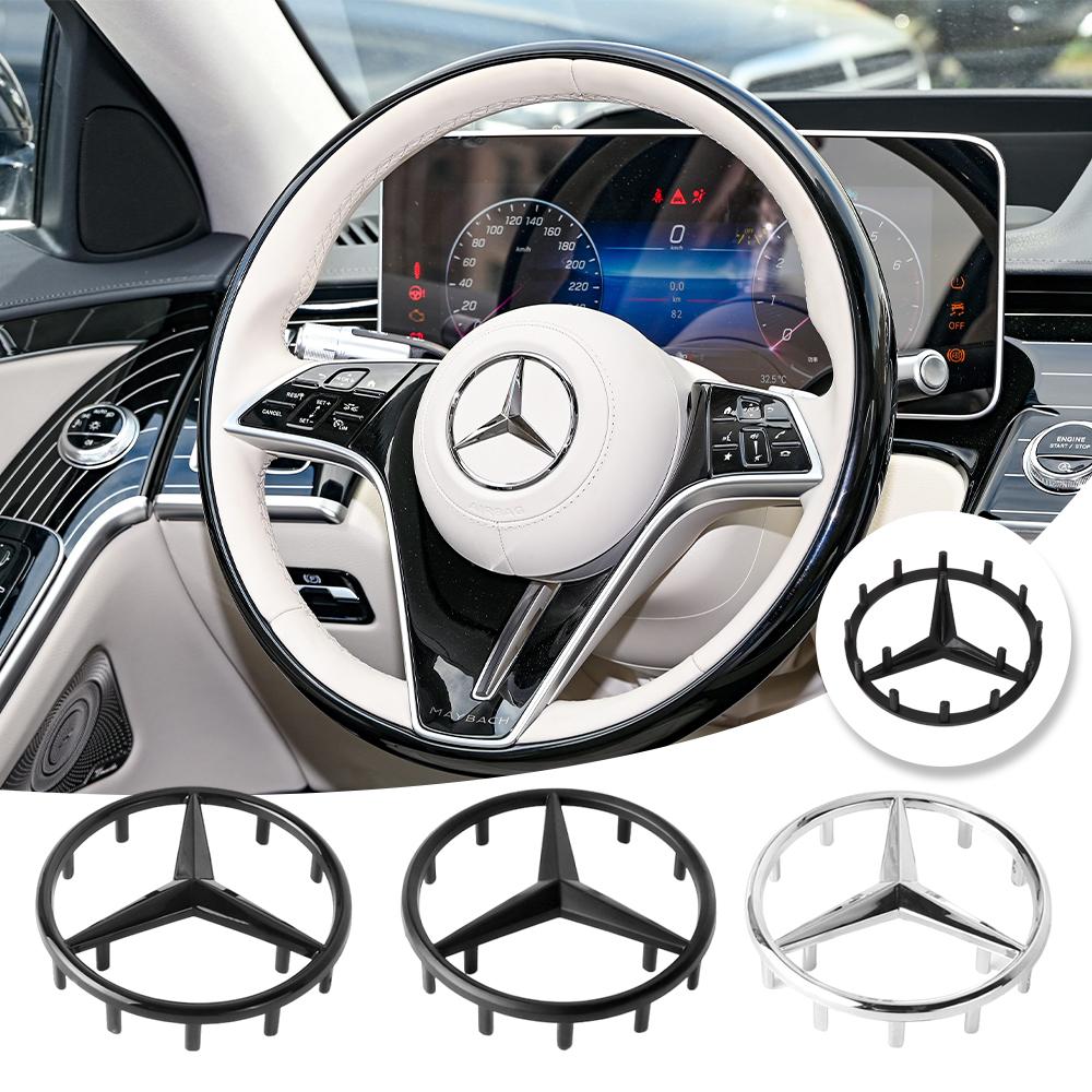 Декоративные наклейки на значок руля автомобиля 52/58 мм для Mercedes Benz Amg X156 W204 W205 W203 W211 W212 W169 GLC CLK C260 EQC