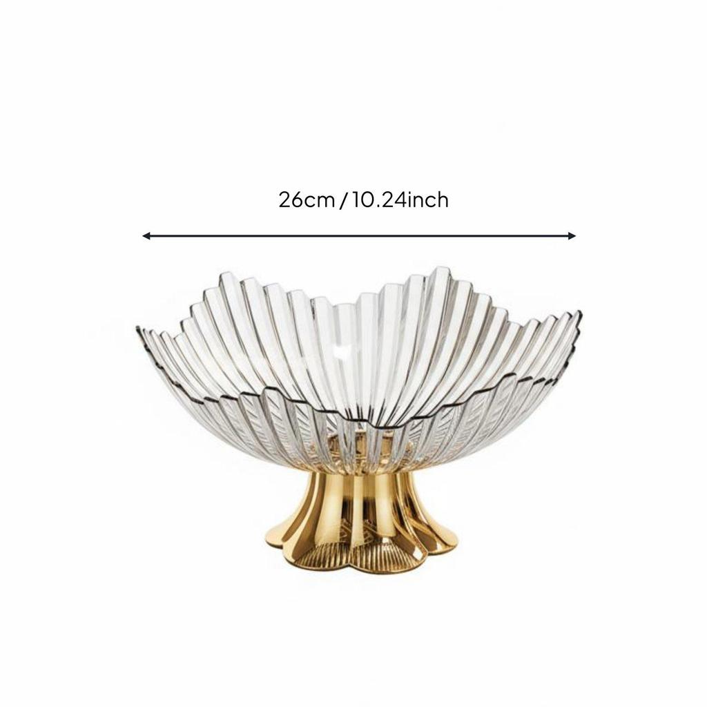 Pedestal Fruit Illuminated Bowl Elegant Design High Foot