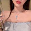 Изысканное двухслойное ожерелье с бабочкой из синего кристалла для женщин - 2025 г., дизайн класса люкс