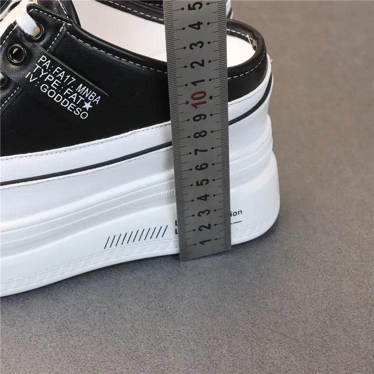 Fashion Lady Leather Without Heel Lazy Half Slipper Height Show Thin Fashion Wear Female Slipper Baotou Large Size Shoes Women Sandals