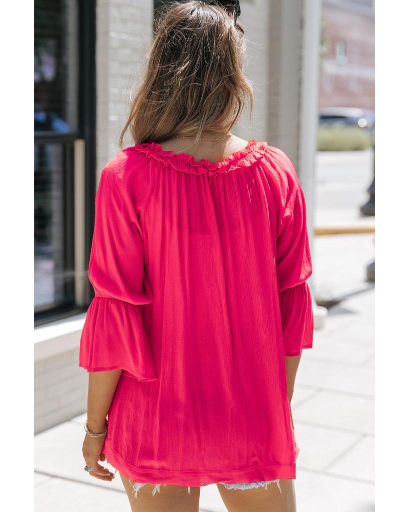 Azura Exchange Топ-платье с оборками на рукавах