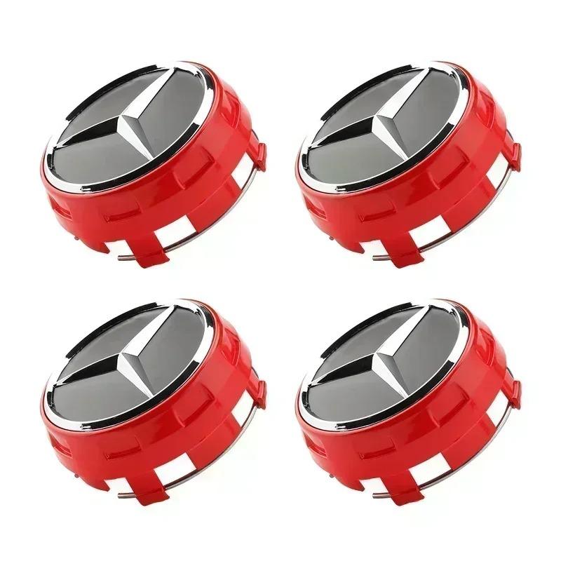 Benz amg 4 PCS 75mm Black Red Raised Car Wheel Center Cap Hub Badge Styling Accessories for Mercedes Benz AMG Key Ring DM1