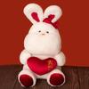 Rabbit Bow Plush Dolls Hat Bunny Stuffed Toy Couple Wedding Decorations Gift