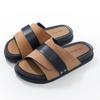 Fashion Men's Casual Slippers Summer Wearing Matte Leather EVA Padded Beach Sandals Mens Shoes