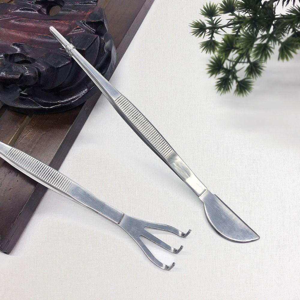 Handheld Stainless Steel Root Rake Mini Gardening Rake Garden Utensils Bonsai Tweezers Loosen Soil
