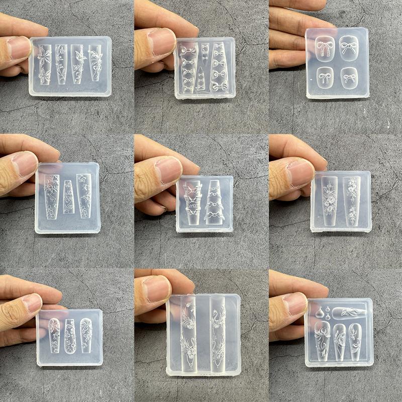 Прозрачный силиконовый молд для нейл-арта Изысканный ручной работы Бабочка Бант Цветок 3D Аксессуар для нейл-арта DIY Креативный молд для нейл-арта Подарок