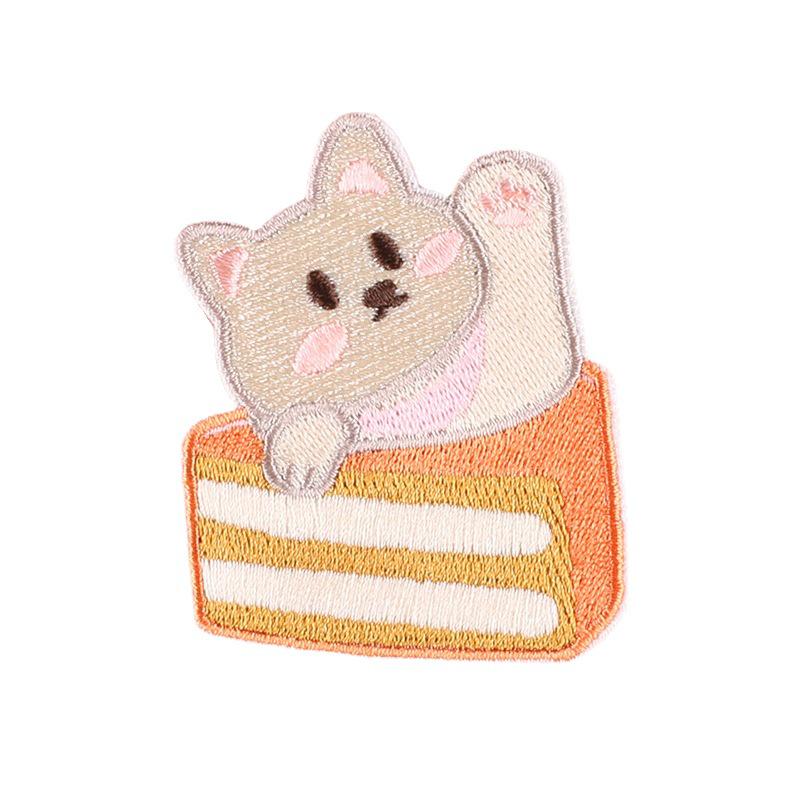 Нашивка с вышивкой в виде мультяшного аниме-кота - самоклеящаяся нашивка - аксессуар для одежды своими руками