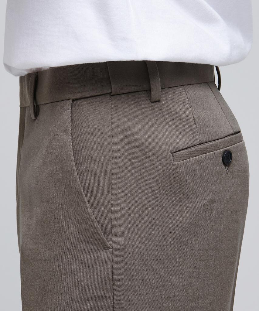 MUSINSA STANDARD Semi-Wide Slit Hidden Banding Slacks [Dusty Beige]