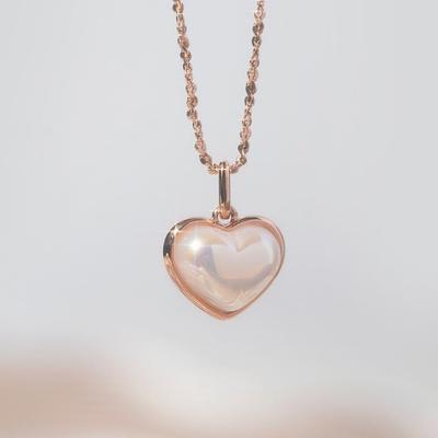 Серебряное колье 925 пробы с двумя жемчужинами в форме сердца W