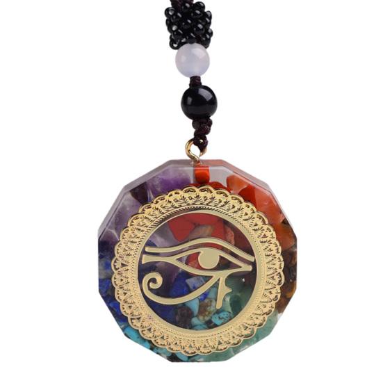 Ожерелье-капля с 7 чакрами и принтом из искусственного кристалла для женщин и мужчин, регулируемый шнур, энергетическое ожерелье