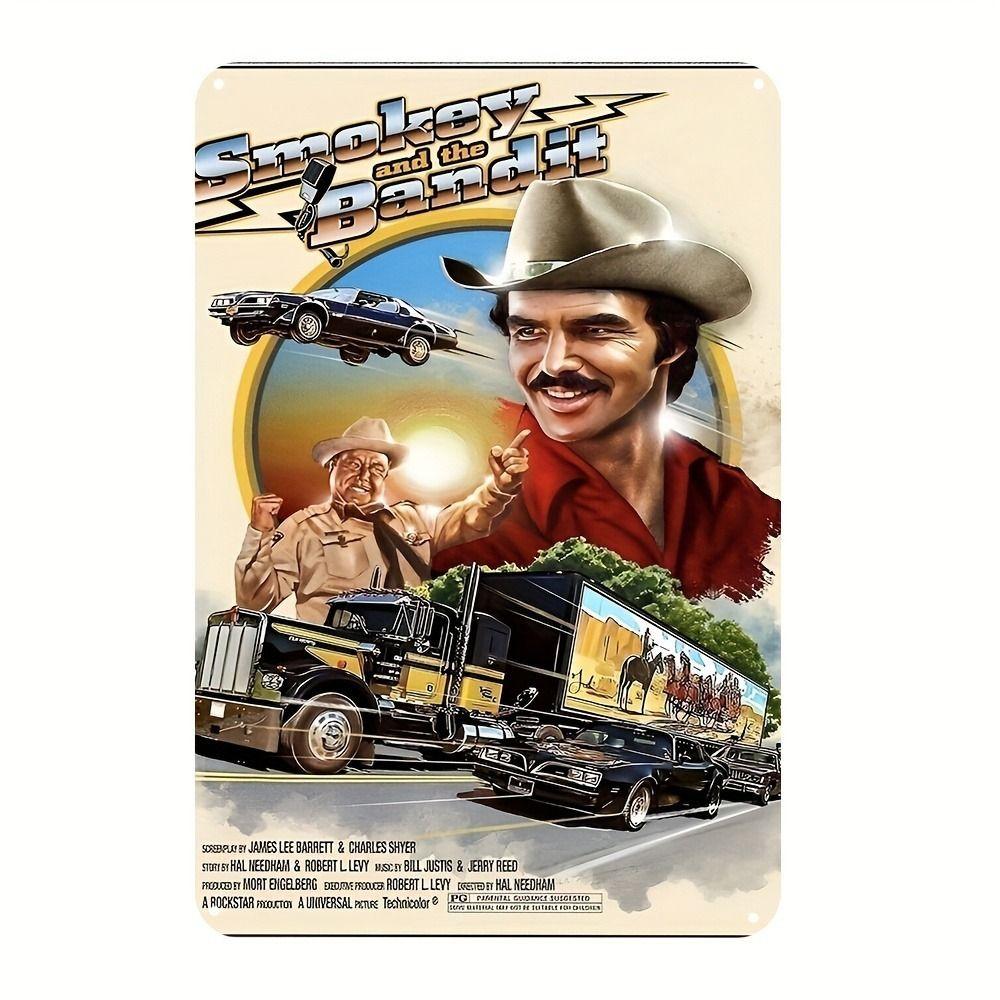 Винтажный металлический жестяной знак 'Дымный Бандит' (Smoky Bandit) Американская автомобильная культура Декор для стены 20x30 см
