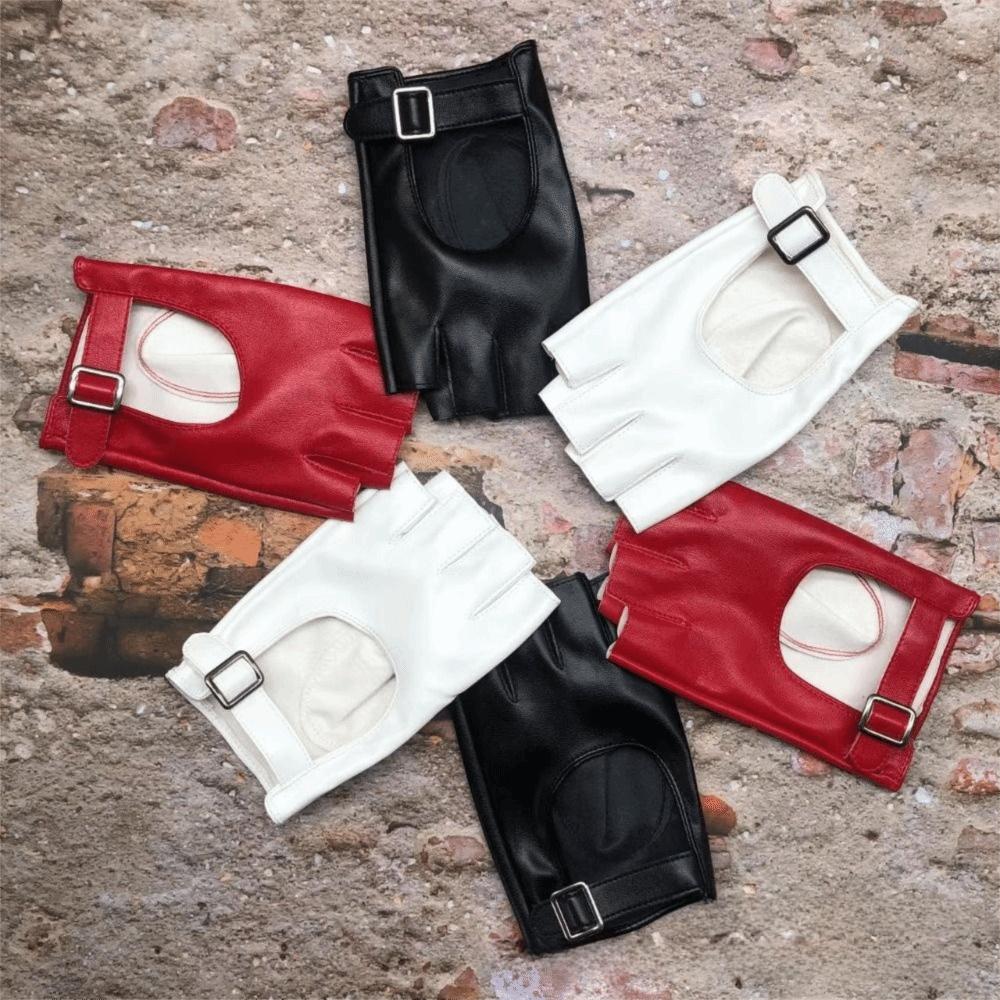 Водонепроницаемые перчатки без пальцев Квадратная пряжка Перчатки для вождения Перчатки с половиной пальца Сценические выступления