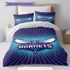 Charlotte Hornets Pattern Bedding Set Quilt Cover Pillowcase Home Decor Gift (1 * duvet cover + 2 * pillowcase, without core)