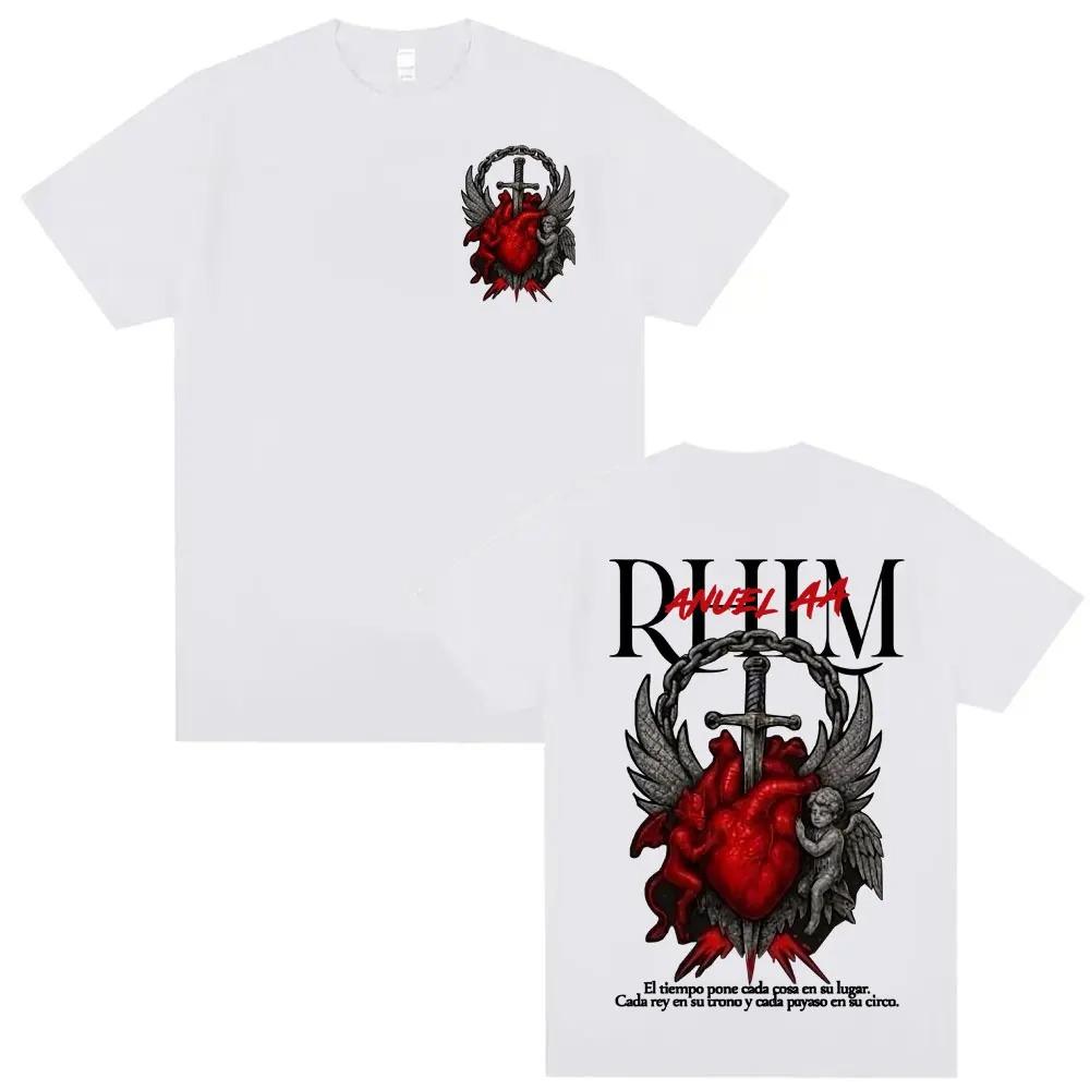 Rapper Anuel AA Rhlm 2 Album Tour Graphic T-shirts Men's Clothing Oversized Hip Hop Short Sleeve Unisex sweatshirt Women hoodies