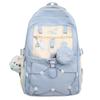 Contrast Color Schoolbag Junior High School Student Backpack College Style Large Capacity Backpack with Coin Purse