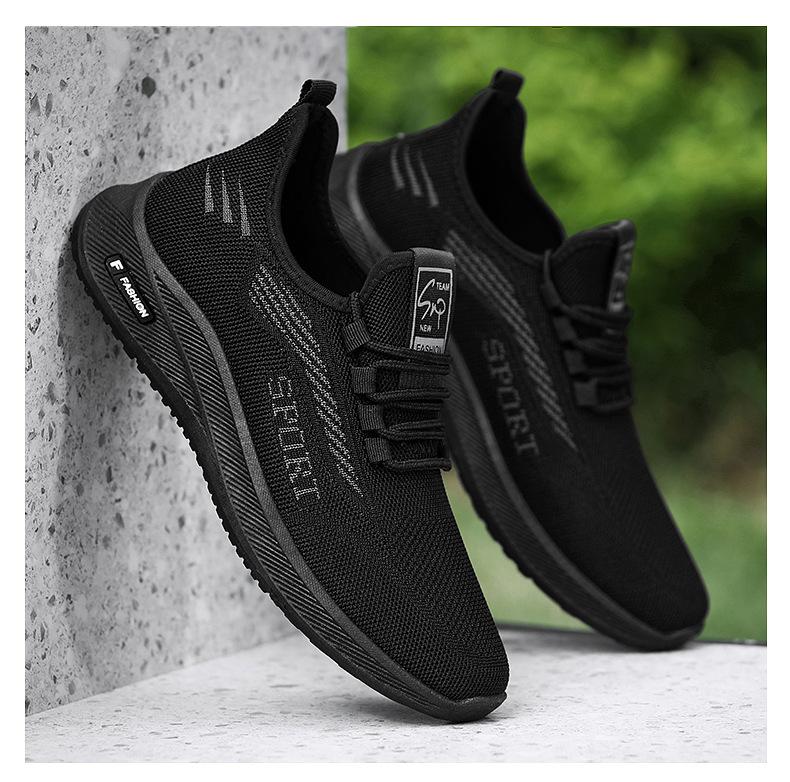Оптовая продажа спортивной мужской обуви от производителей, дышащая повседневная обувь нового стиля, плетеная, мягкая подошва, модная обувь для мужчин