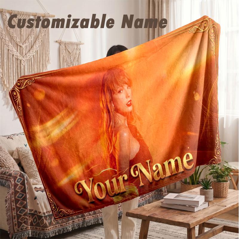 Custom Name Flannel Blanket,Taylor Swift Lightweight Warm Bed Blanket For Couch & Holiday Gift