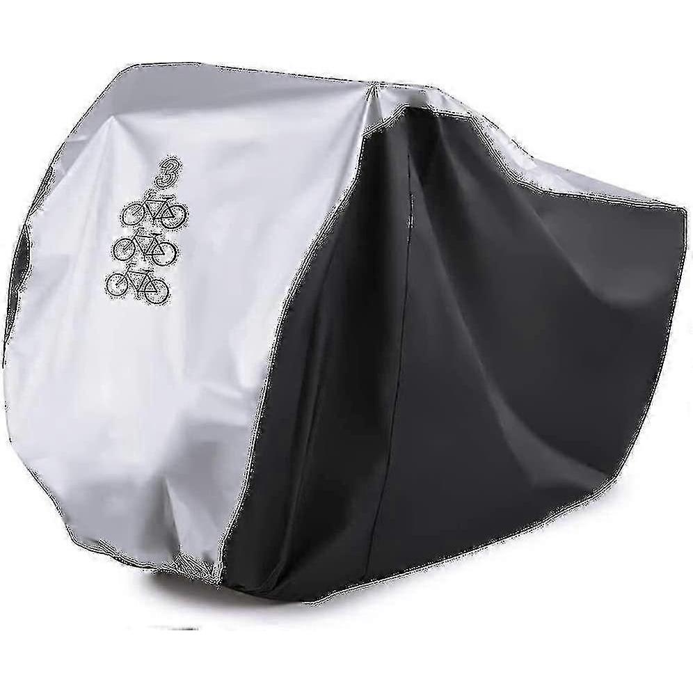 Universal rain and dustproof bicycle cover for three bicycles, waterproof and dustproof all day long.