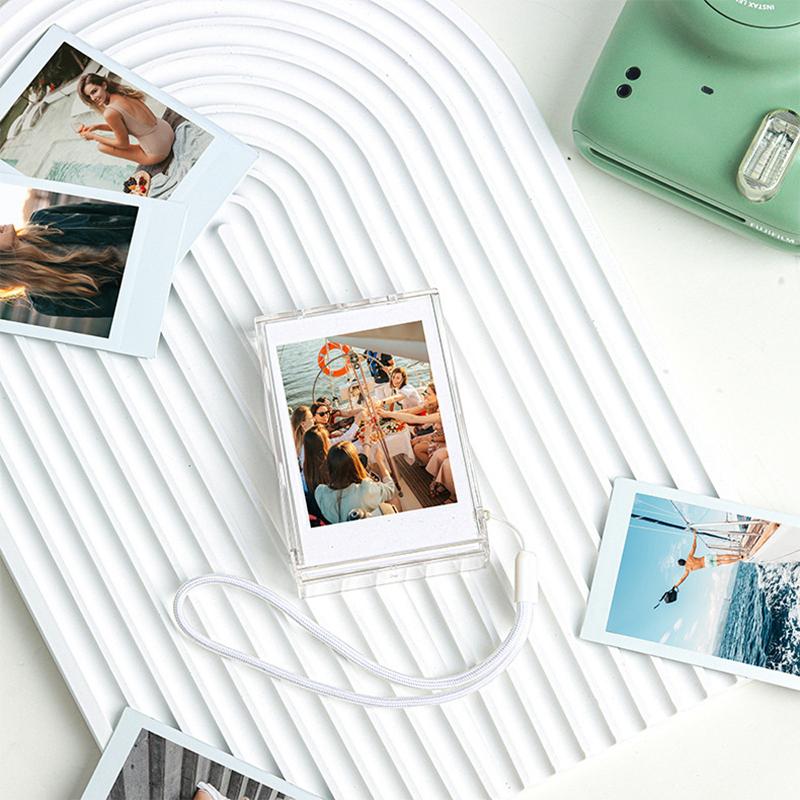 Прозрачный бокс для хранения фотопленки 3 дюйма Чехол для фото instant-камеры для Fujifilm Instax Mini 12/11/9/8/7 с ремешком