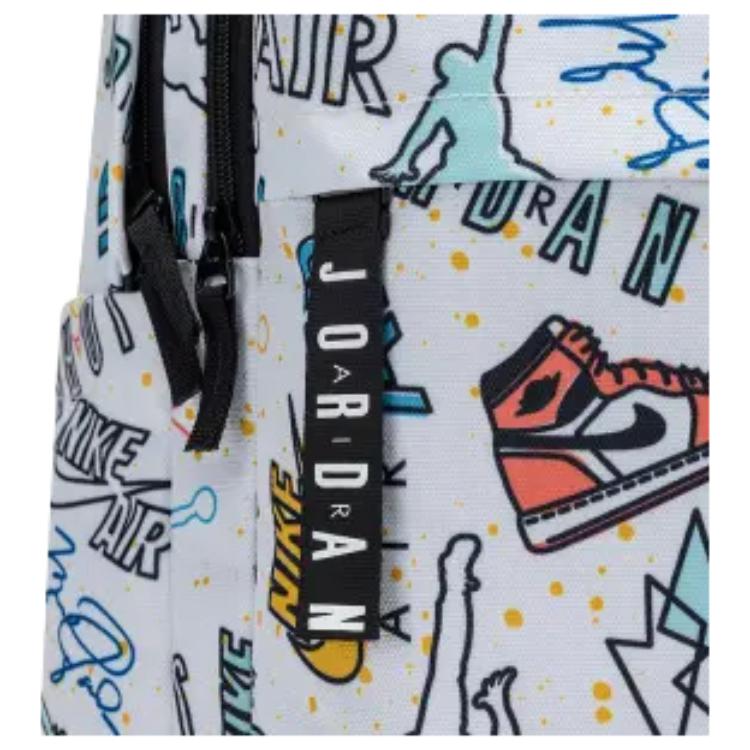 Jordan Colorful Graffiti Print Backpack Large Unisex backpack White JD2533200AD-005