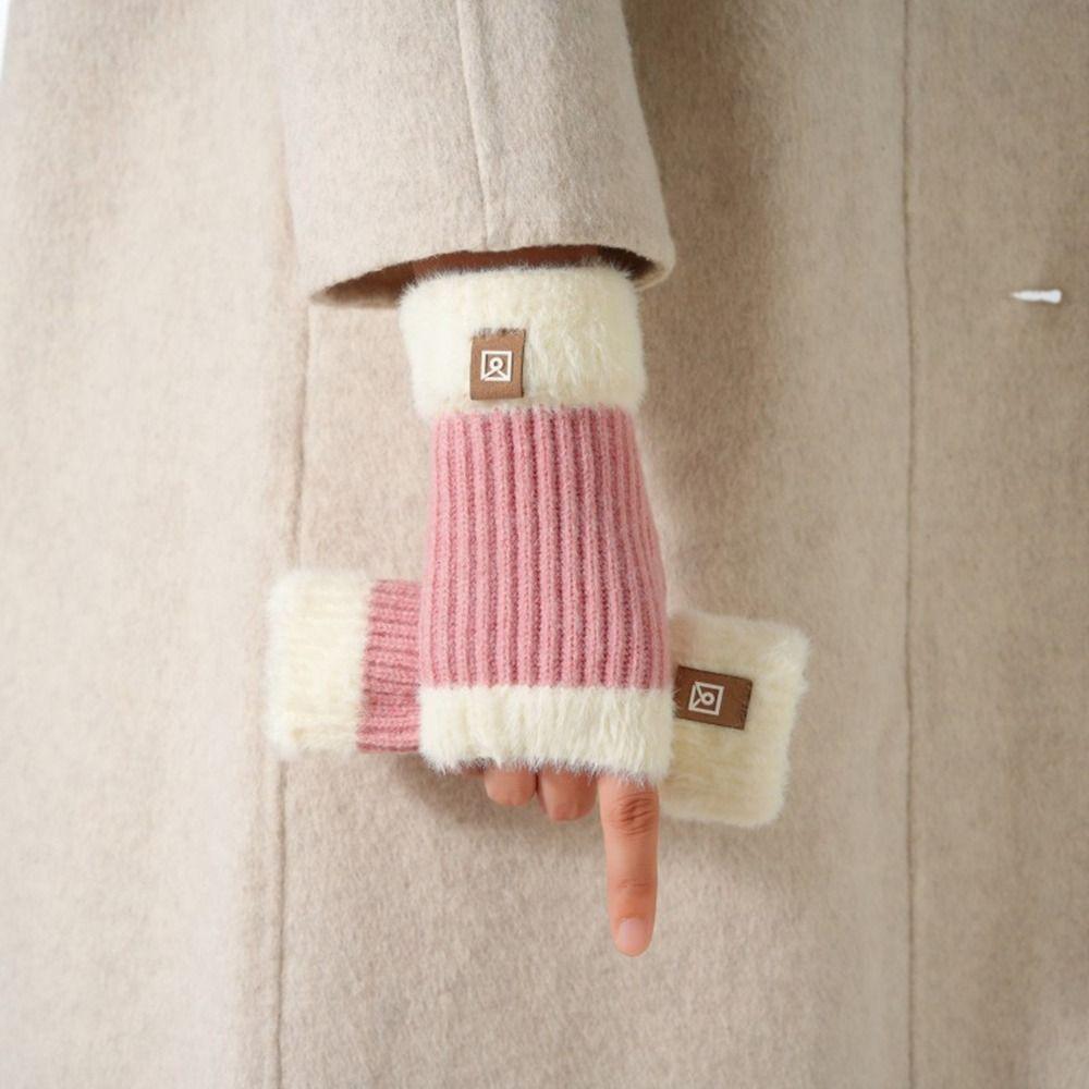 1pair Plush Women's Winter Gloves Touchscreen Thermal Gloves New Handwear Outdoor Cycling