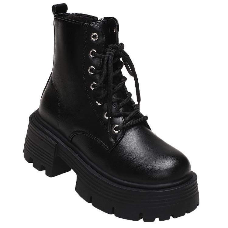 Осень и зима британские ветрозащитные ботинки Martin на платформе с локомотивом, женские новые толстые каблуки, универсальные, короткие, модные, повседневные