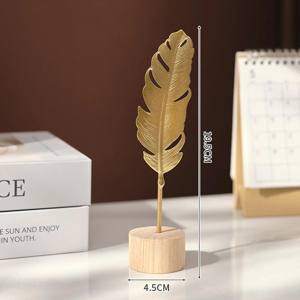 Ginkgo Leaf Decoration Wooden Ornaments Miniature Figurines Office Desktop Crafts Home Decor Wedding Gifts Home Accessories