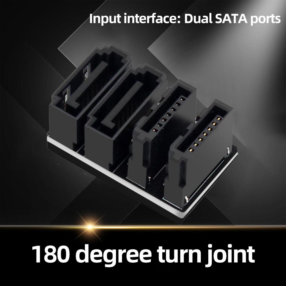 2x SATA 7-контактный Male-Female Конвертер для Компьютерного SSD HDD, Угловой Адаптер SATA 7Pin, Plug and Play, 2x SATA 7-контактный Адаптер-Конвертер