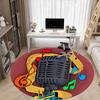 1pc Music Studio Office Round Area Rug, Indoor Mat Suitable ForOffice, Under Office Chairs Bedroom Living Room Home Decor, Room Deco T169