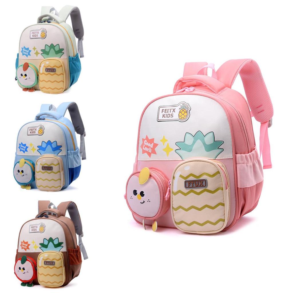 Childrens Oxford Cloth Backpack With Fruit Pineapple Pattern For Kindergarten Preschool
