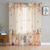 Thanksgiving Fall Pumpkin Leaves Sheer Curtains For Living Room Bedroom Tulle Curtain For Kitchen Voile Curtain Blind Panels