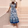 Summer Women's Dress Casual A-line Long Ethnic Printed Dresses