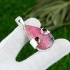 Natural Rhodonite Gemstone Pendant 925 Sterling Silver Indian Jewelry For Women