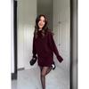 2024 Autumn European & American College Style Knitted Sweater and Skirt Set for Women