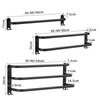 Towel Hanger Wall Mounted 30-50 CM Towel Rack Bathroom Aluminum Black Towel Bar Rail Matte Black Towel Holder with Sticker