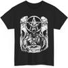 Сатанинский Warmaster Подарок Череп Дьявола Оккультный 666 Козел Пентаграмма Бафомет Футболка