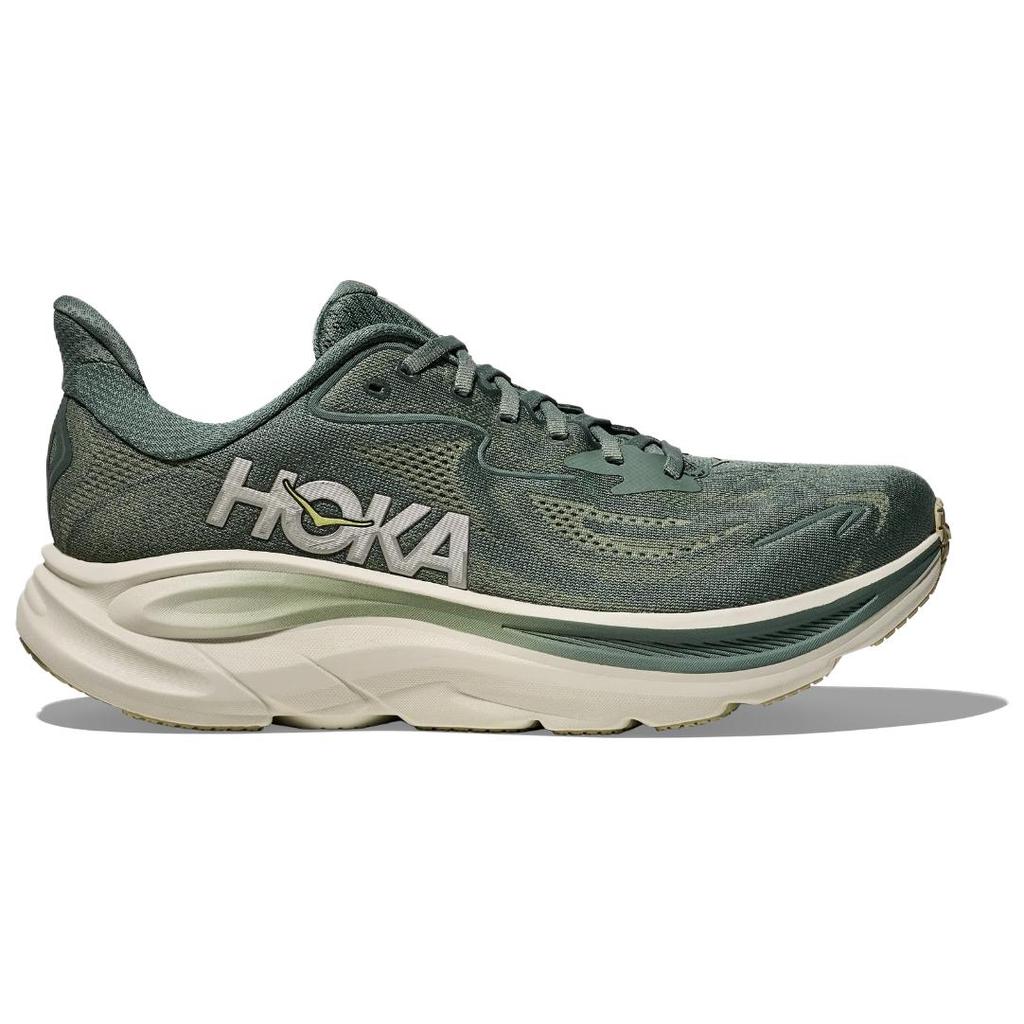 HOKA One One Clifton 10 Удобные Универсальные Нескользящие Прочные Кроссовки для Бега с Низким Верхом Мужские кроссовки Темно-зеленые 1162030-FFF