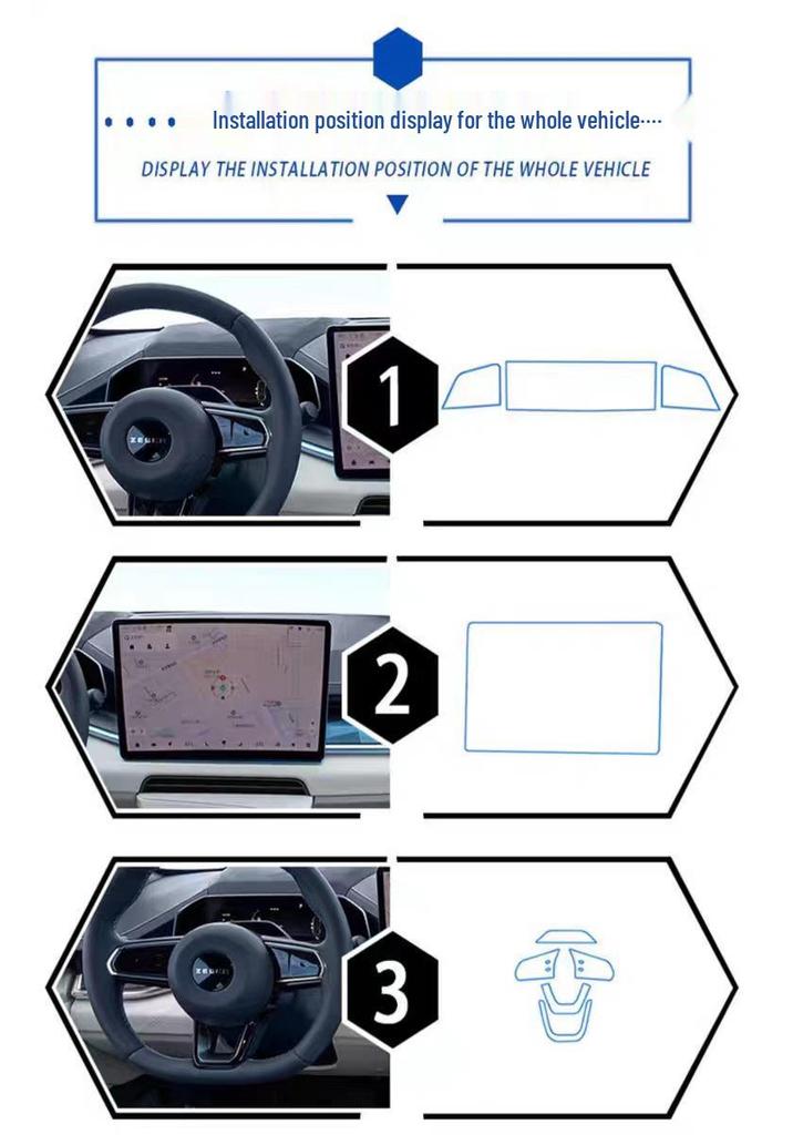 Zeekr 001 Smoked Headlight Film, Transparent Interior & Taillight Film, TPU Dashboard Screen Protector, Wear-Resistant