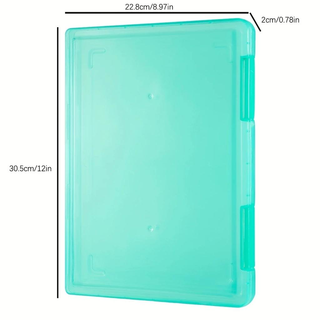 1pc Multi-layer Portable File Box, Portable Transparent File Box, A4 Plastic PP File Box , Waterproof Contract Storage Box