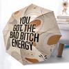 1pc Bad Bitch Energy Automatic 3-Fold Umbrella Design, Cute Cartoon Pattern, Portable Outdoor Umbrella, Perfect, Holiday Gift for Disney fans.S010