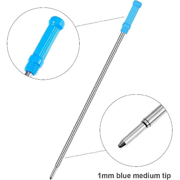 12 Pieces Ballpoint Pen Refills Replaceable Compatible with Cross Ballpoint 1.0 mm 4.5 Inch Smooth Writing Quick Drying Refill with Black Velvet Bag,