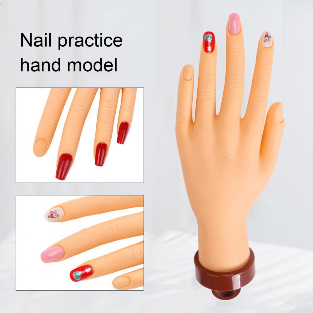 Soft Flexible Nail Practice Hand Practice Mannequin Hands Flexible Realistic Manicure Practice Hand Model for Nail Art for Nail