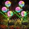 4 Pack Solar Garden Lights Decor Outdoor Lights Colorful Dandelion Flower Light Bright Waterproof Solar Lights Christmas