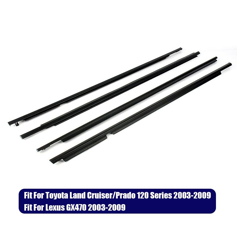 4 шт. уплотнители для стекол дверей и окон автомобиля, водонепроницаемая уплотнительная лента для Toyota Land Cruiser/Prado 2003-2018/Lexus GX470 2003-2009