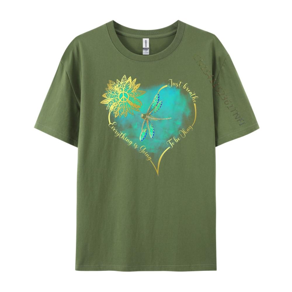 Just Breathe Everything Is Going To Be Okay Dragonfly Free Shippping Items Lowest Prices Unisex Short Sleeve Tee St Patricks Day