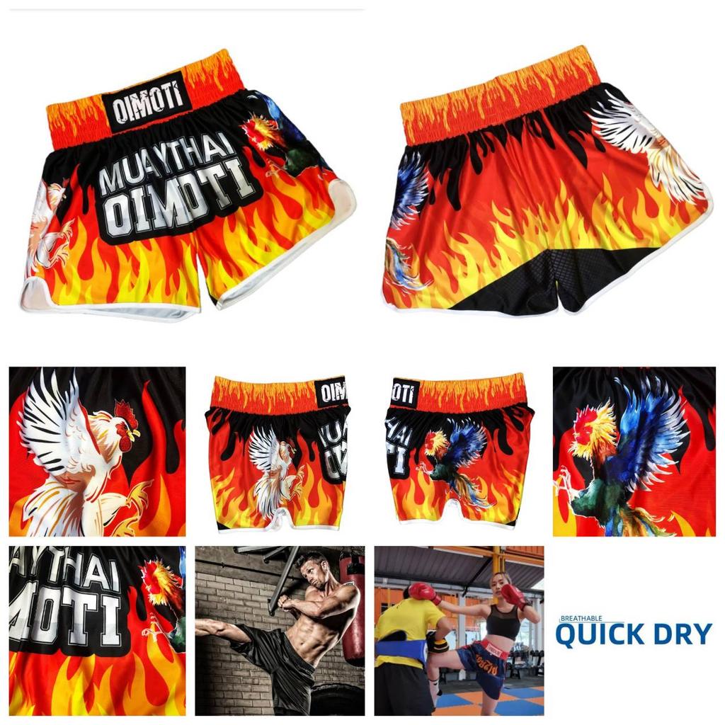 Fire Rooster Muay Thai Kickboxing Boxing MMA UFC Casual Shorts Gym Sport Unisex Men Women Workout Quick Dry Print Elastic High Waist Training