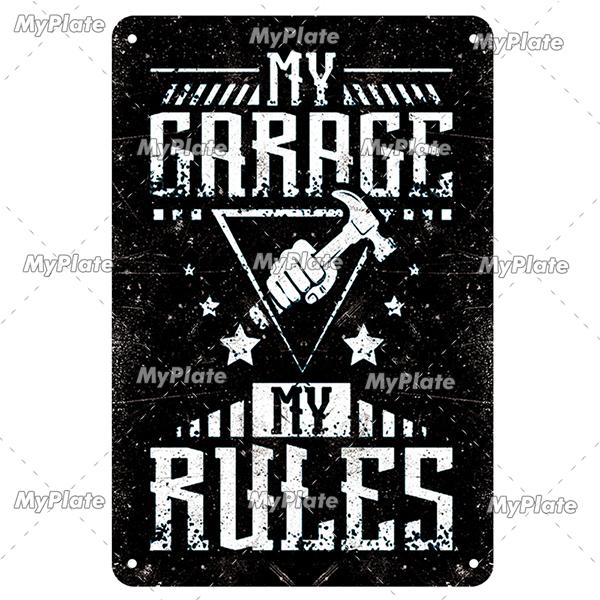 Мой гараж металлический знак винтажный механик жестяная вывеска мужская пещера украшение настенный декор для бара табличка домашний декор инструмент плакат