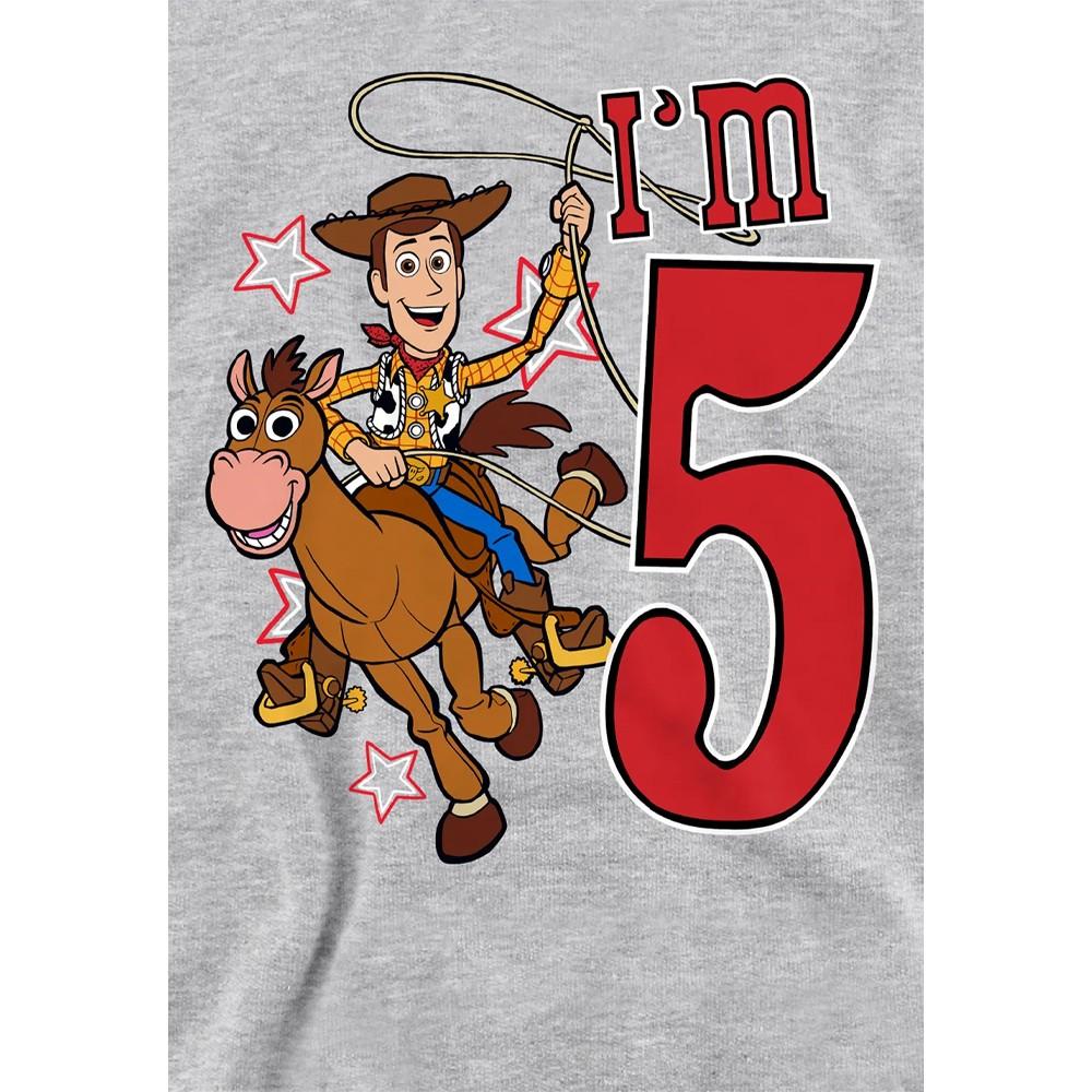 Toy Story Childrens/Kids I'm 5 Woody Heather Birthday Pullover Hoodie