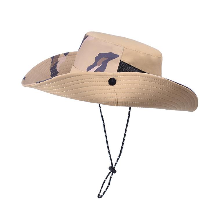 9243 new summer camouflage sunscreen hat outdoor mountaineering fishing sun hat men's big-brimmed bucket hat