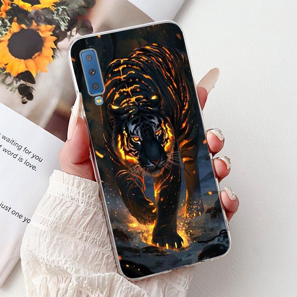 Для Samsung Galaxy A7 (2018) Чехол Милый Кот Модный Расписной Чехол Мягкие Силиконовые Чехлы Для Samsung A7 A750F 2018 Fundas